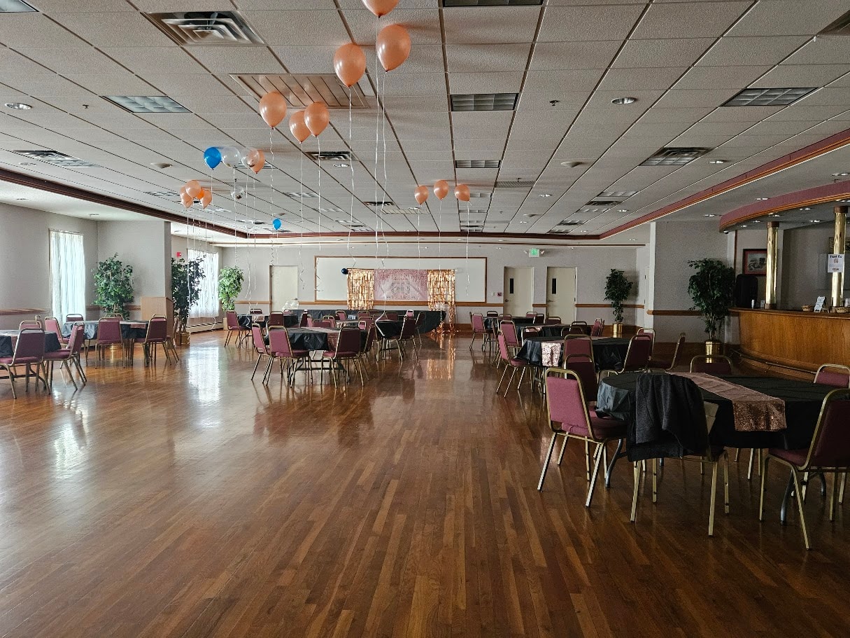 Event Venue Setup — Ballroom with Balloons